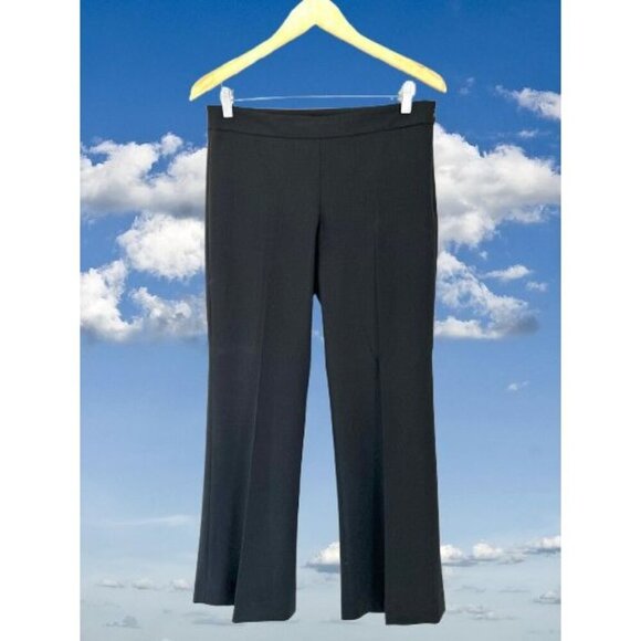 Theory Alexandra Trousers Tailored Black Pants Wool Back Pockets Flair Cut - Picture 1 of 11